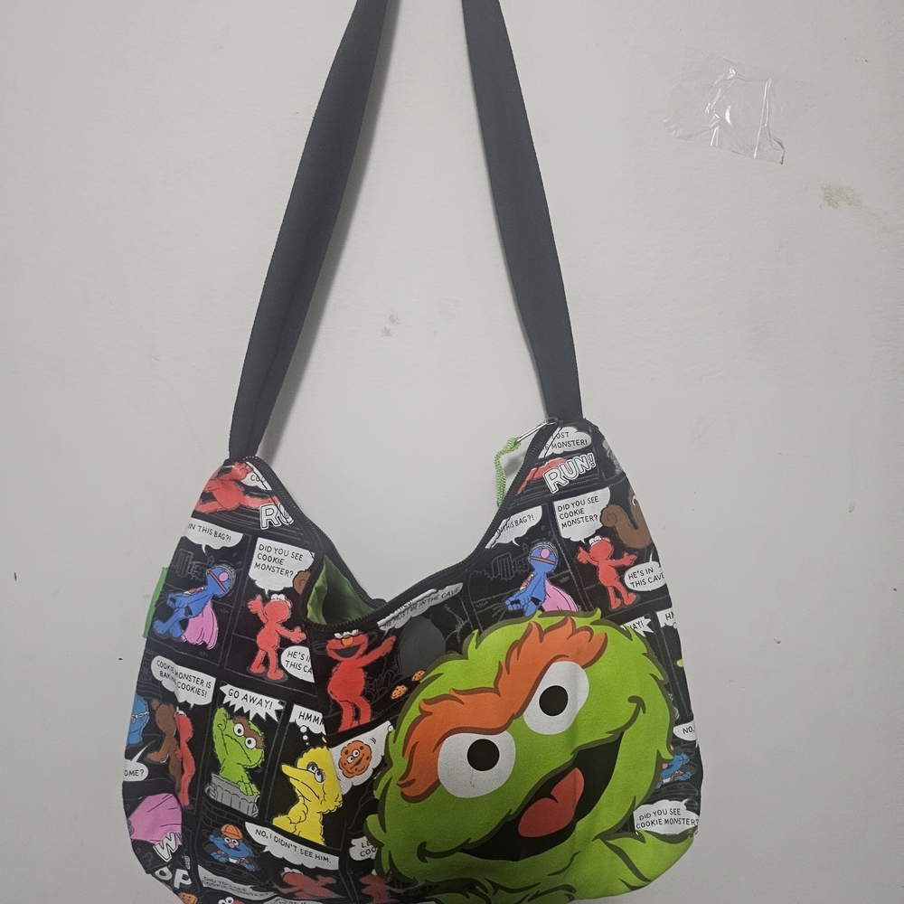 Sesame Street Character Shoulder Bag - Black and Green